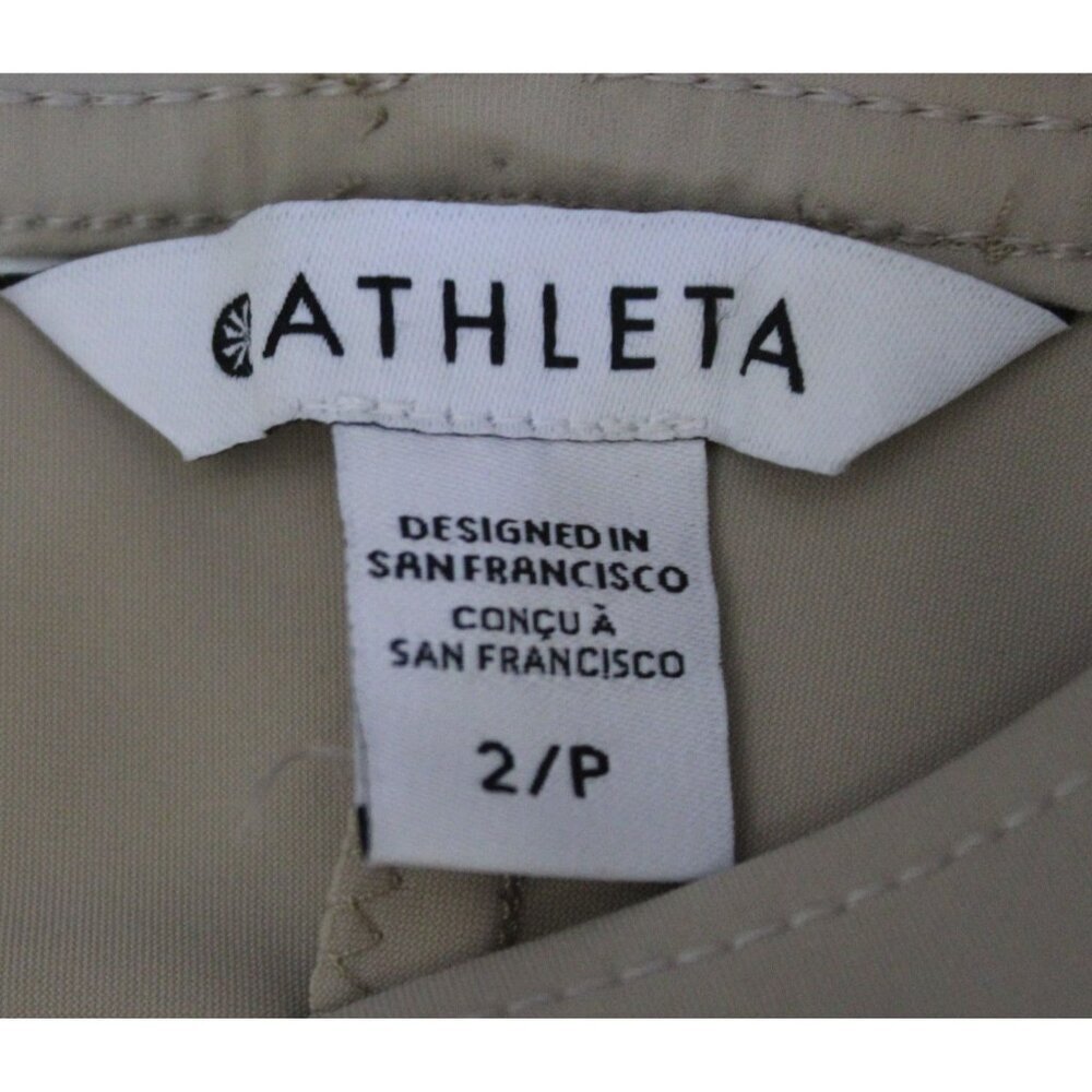 NWT Athleta Size 2/P Stellar Wide-Leg Crop, Tan Pull-on Capri Pants Travel - Picture 5 of 7